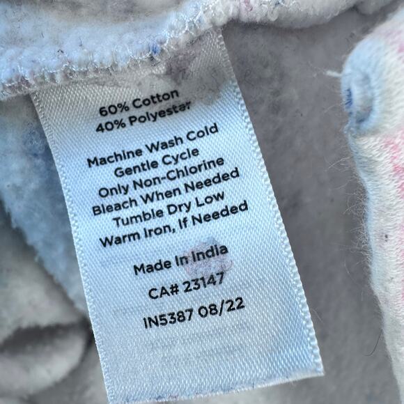 T By Talbots Space Dye Featherweight Fleece Sweatshirt‎ Womens 3X Pink Blue Cowl - Picture 7 of 7